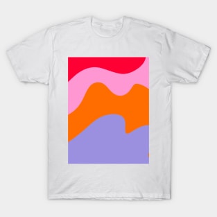 Abstract modern shapes pink, violet, red and orange T-Shirt